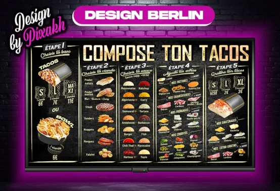 Menu Board Fast Food Tacos